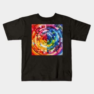 Psychedelic looking abstract illustration of blocks Kids T-Shirt